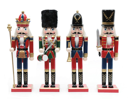 12" King and Guard Nutcrackers, 4 asst.