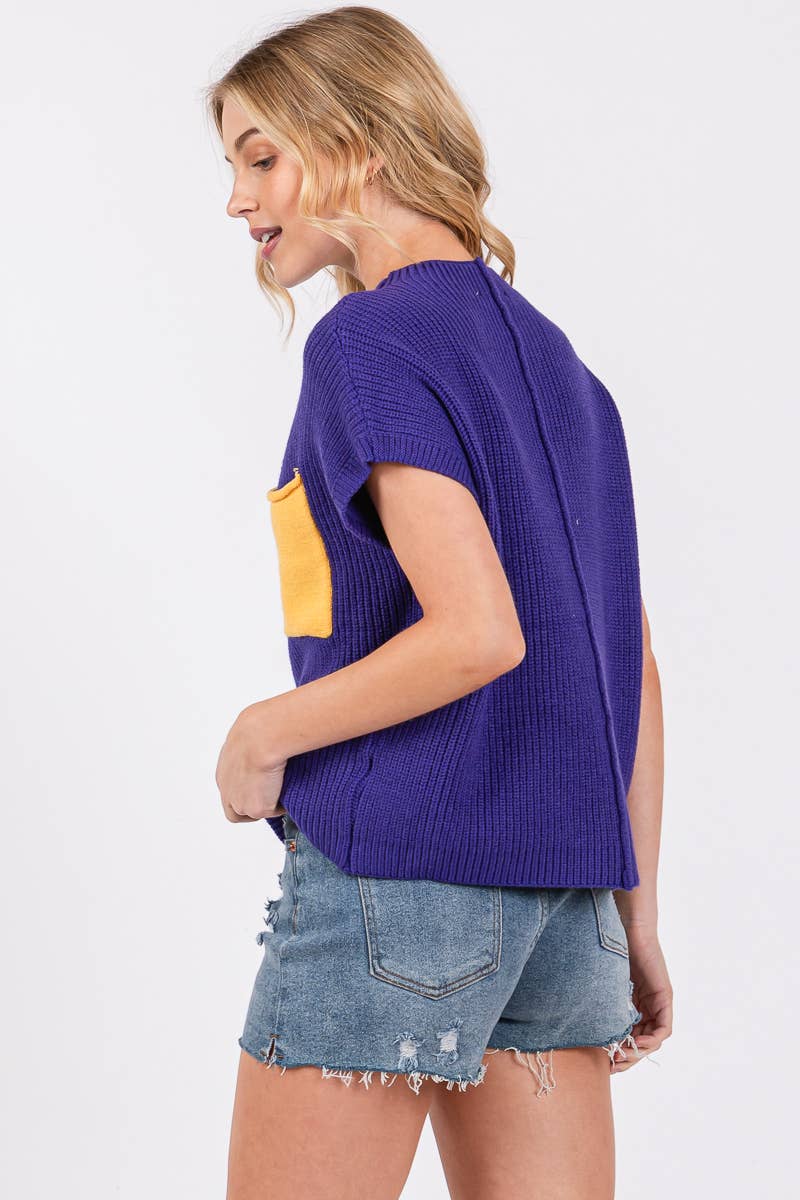 COLOR BLOCKED SWEATER TOP