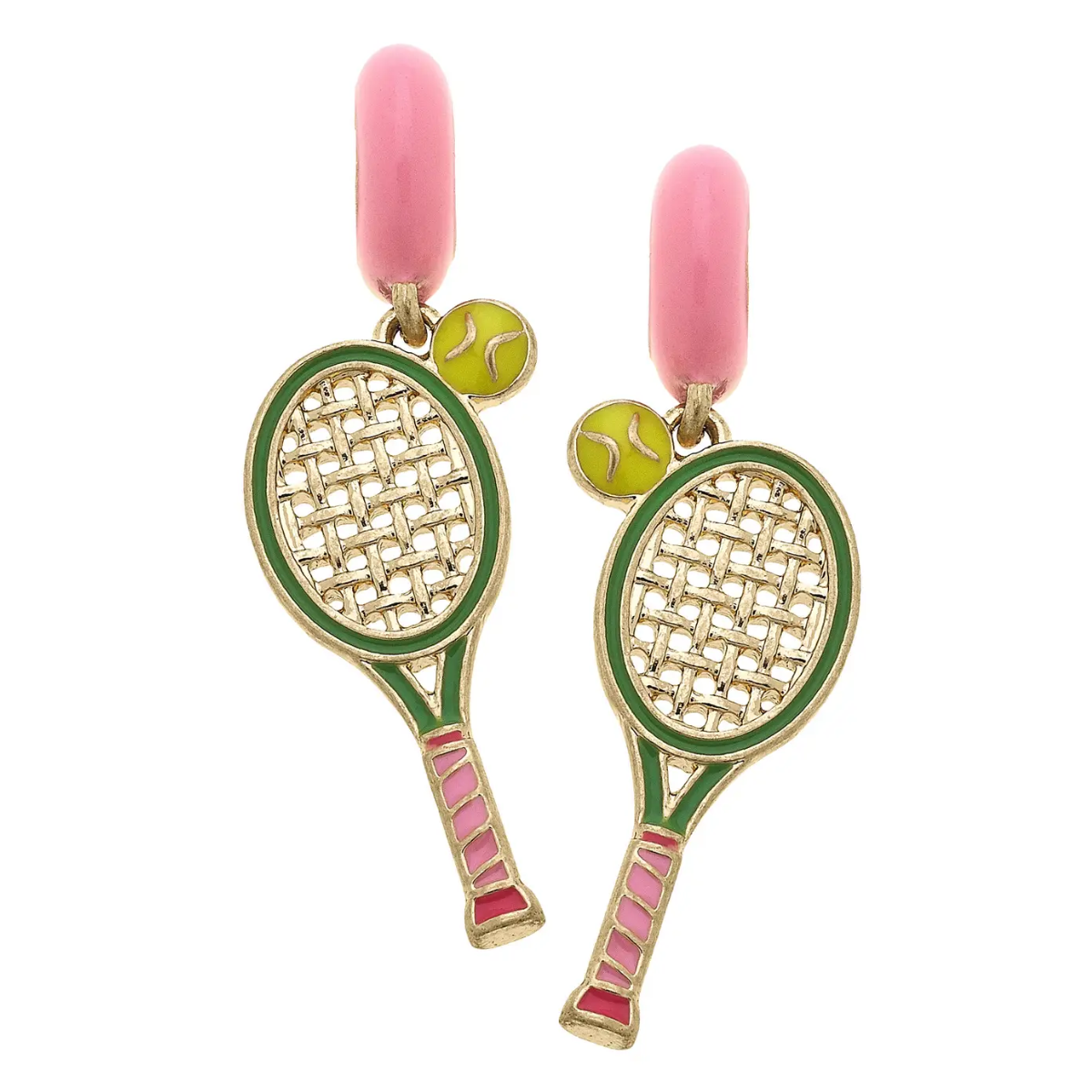 Tennis Racket Huggie Earrings