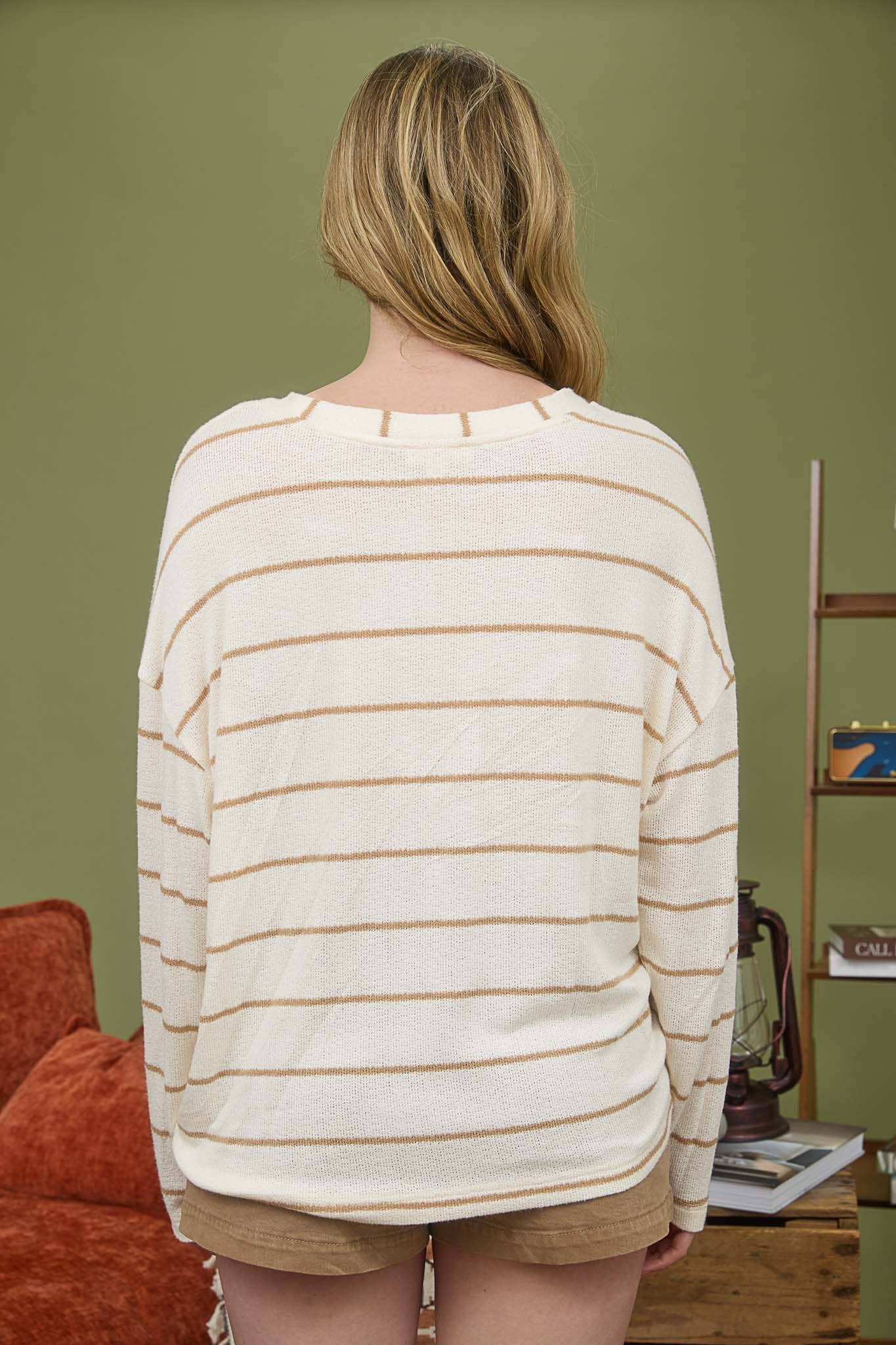STRIPE DROP SHOULDER TOP