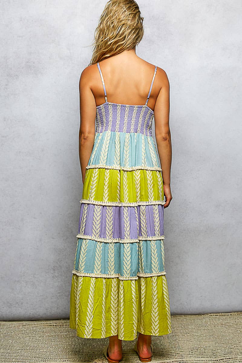 Ruffle V-neck Maxi Dress