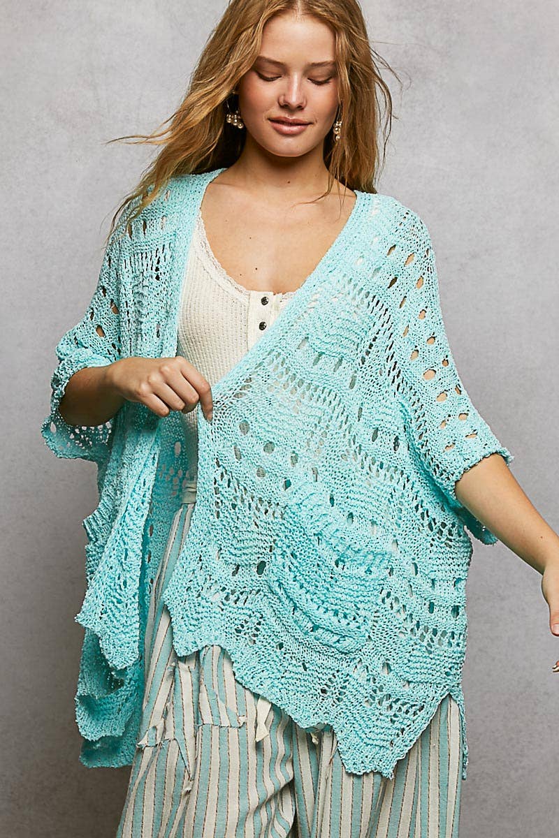 Aqua Crochet Cardigan