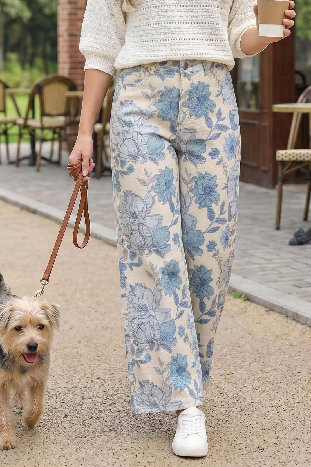 Floral Straight Leg Jeans