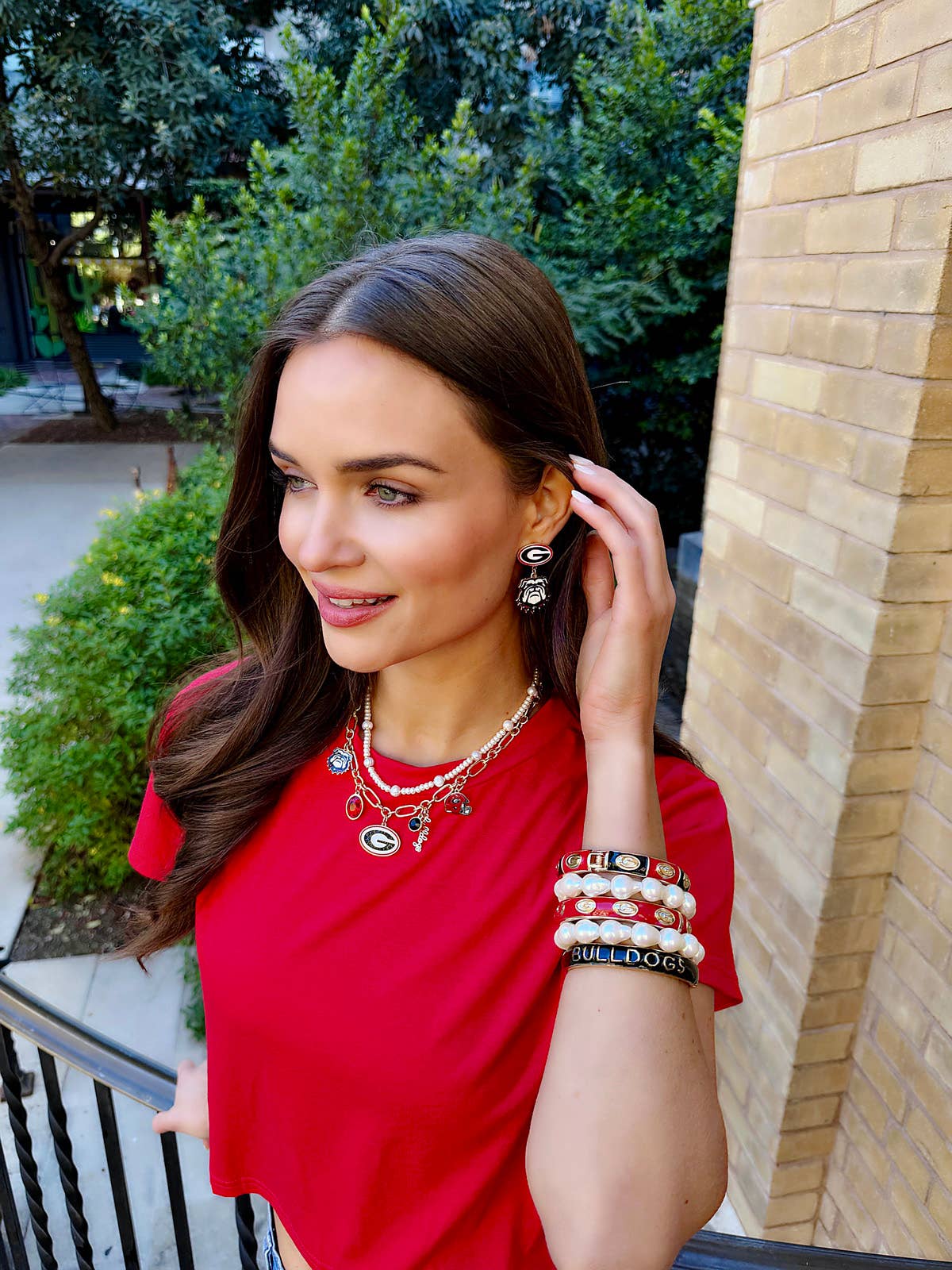Georgia Bulldogs Drop Earrings