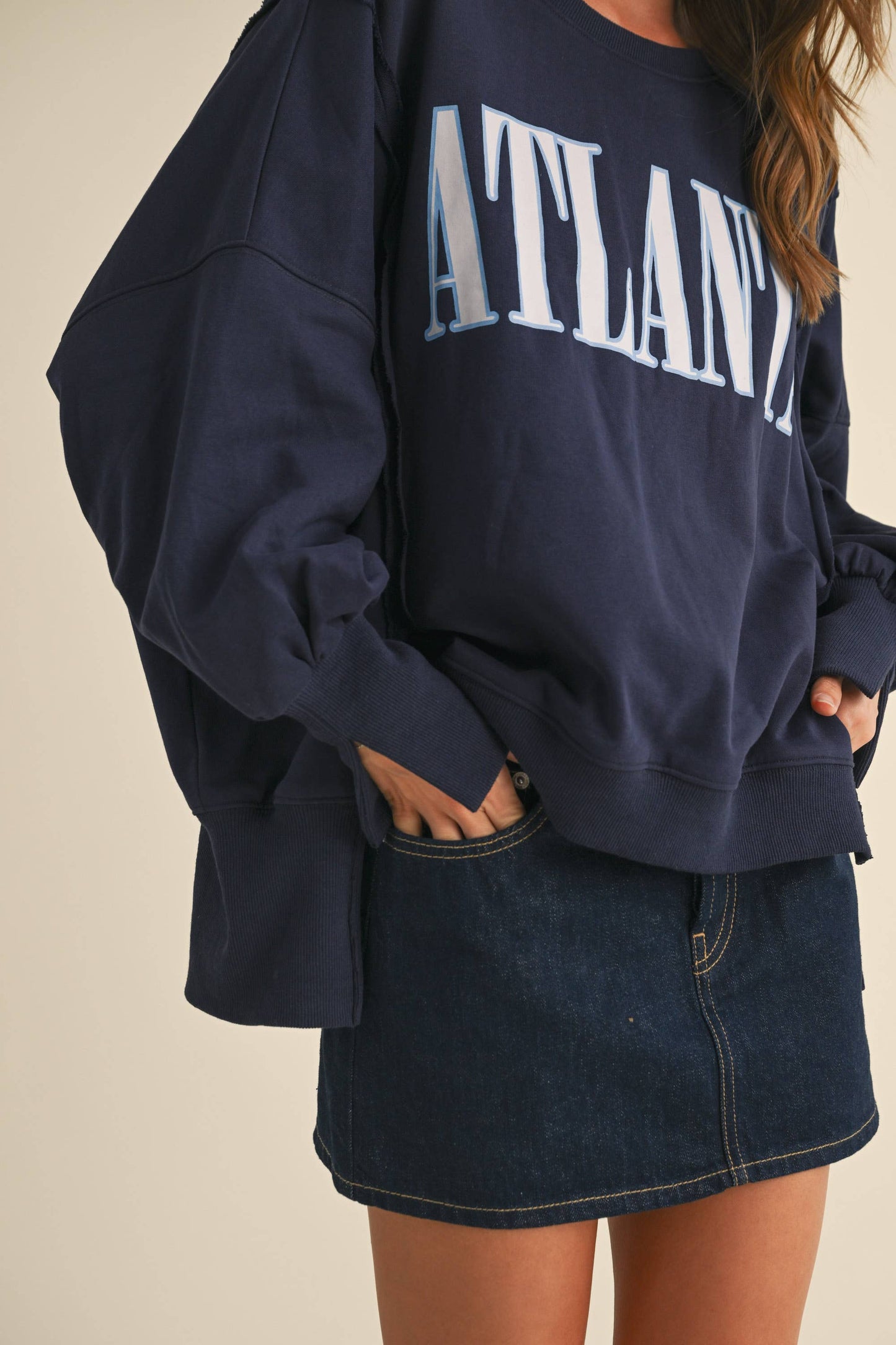 ATL SWEATSHIRT W/ SLIT SLEEVES