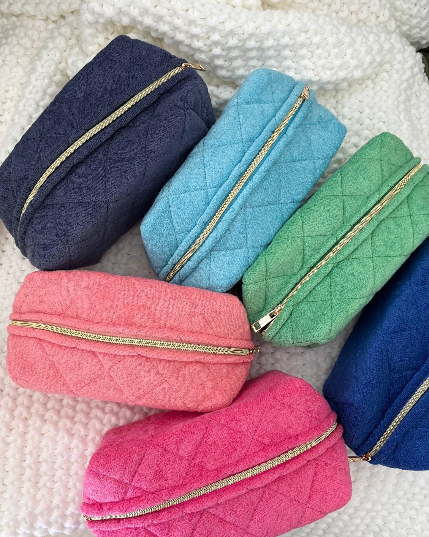Terry Quilted Make Up Bag