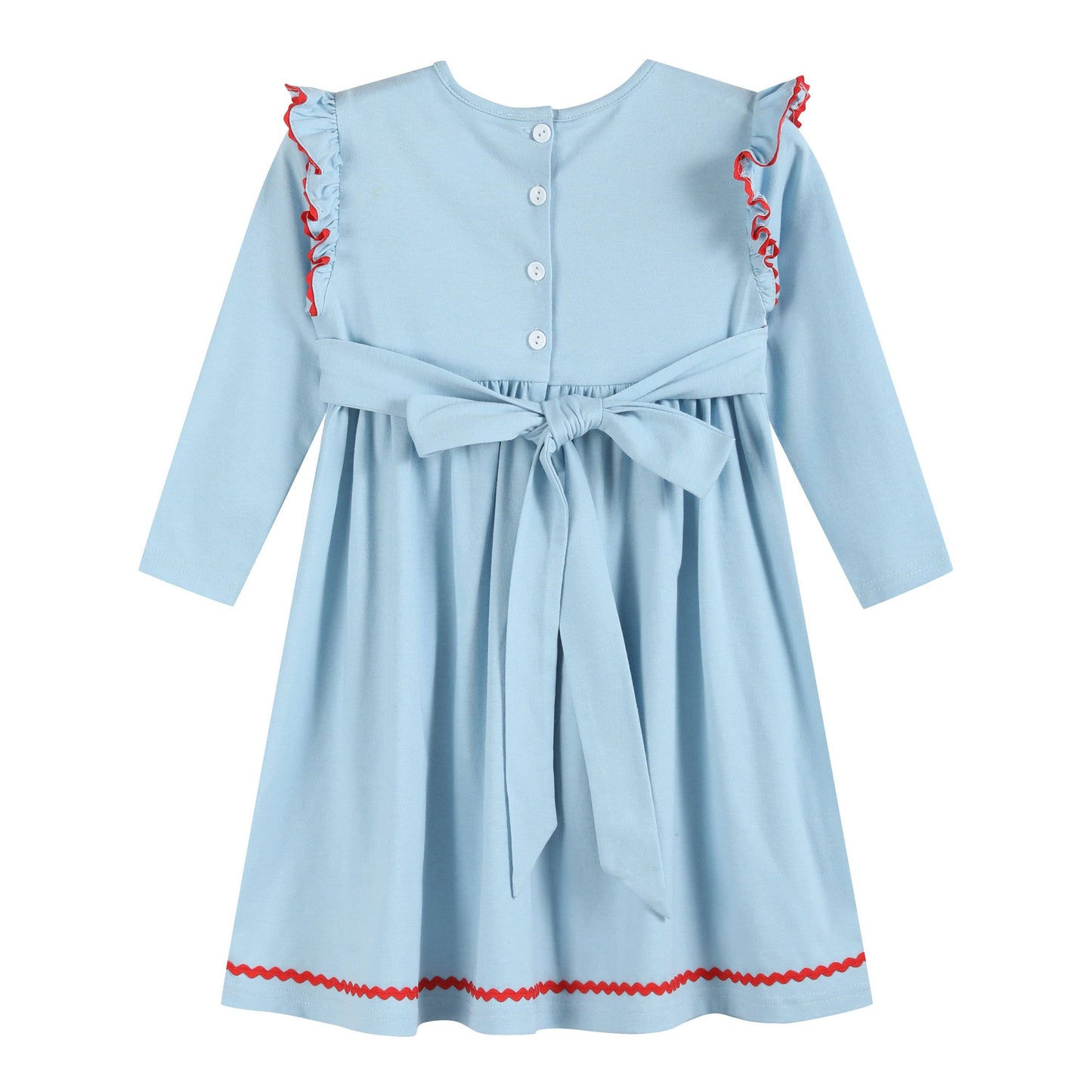 Blue Christmas Smocked Dress
