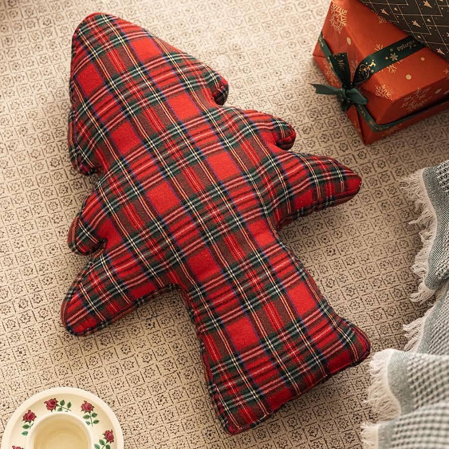 Tartan Plaid Tree Pillow