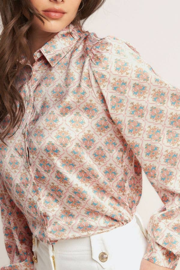 Button Down Cuffed Top