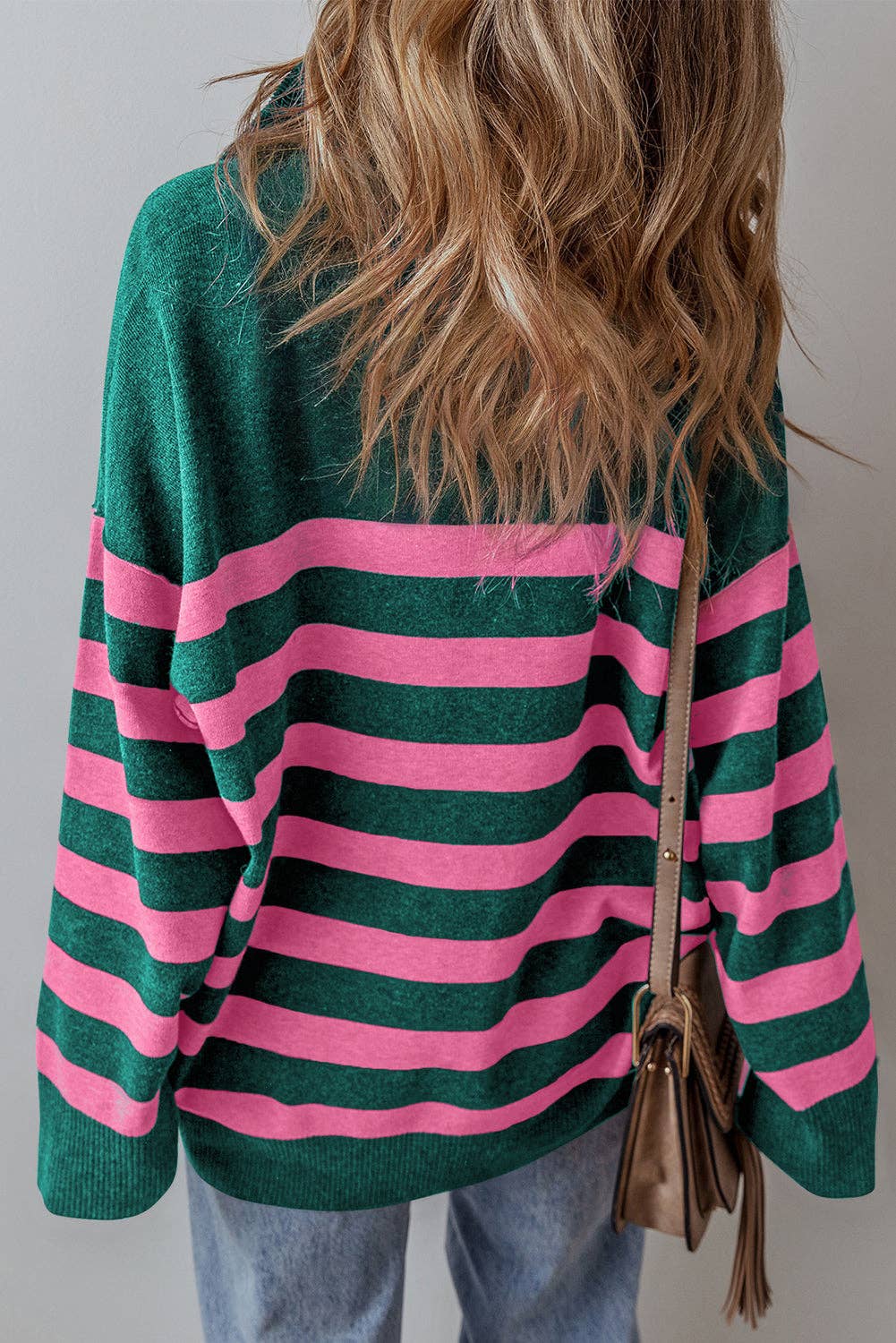 Stripe Quarter Zip  Sweater