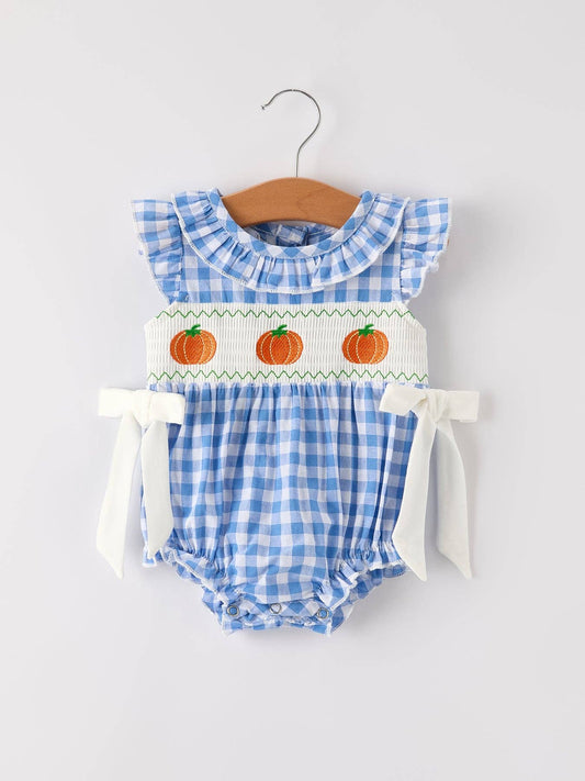 Blue Pumpkin Smocked Bubble