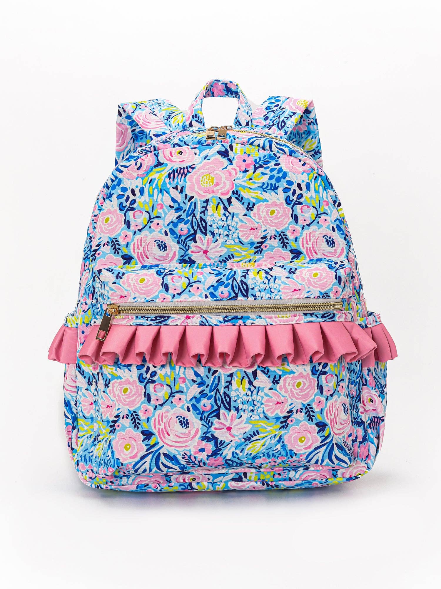 Backpack Ruffles Brand Blue Flower Ruffle Backpack – The White Cottage on Main