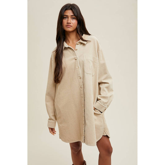 CORDUROY SHIRT DRESS