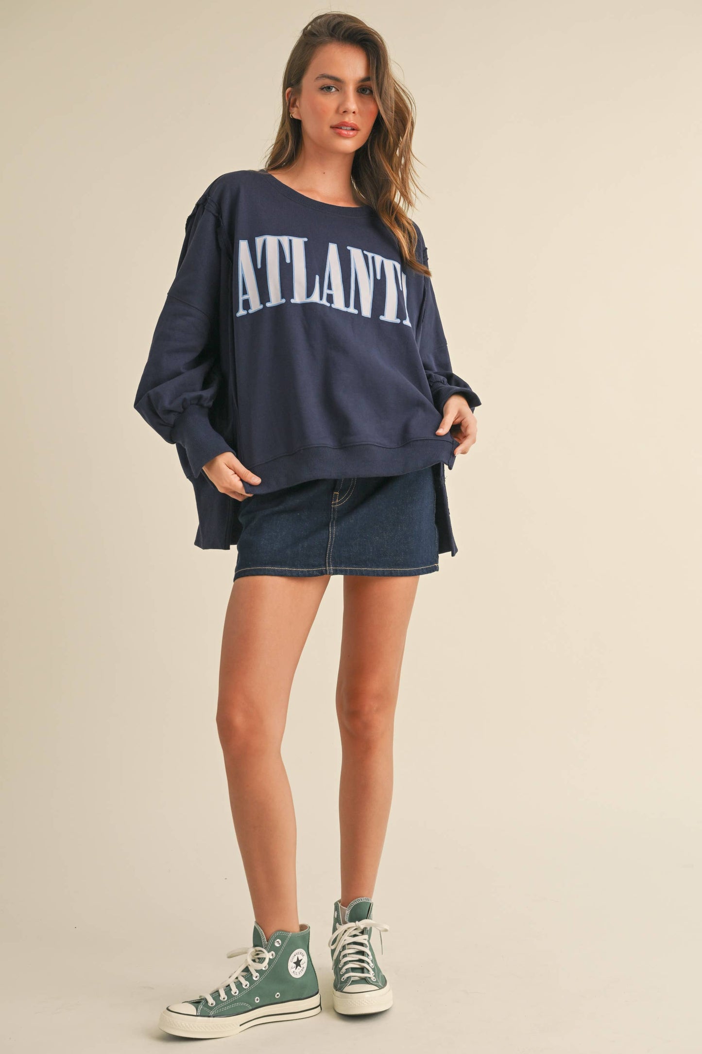 ATL SWEATSHIRT W/ SLIT SLEEVES