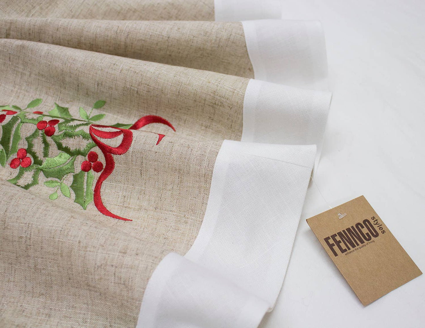 Embroidered Holly Tree Skirt