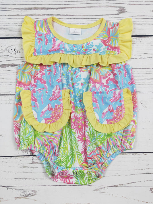 Yellow Pocket  Romper