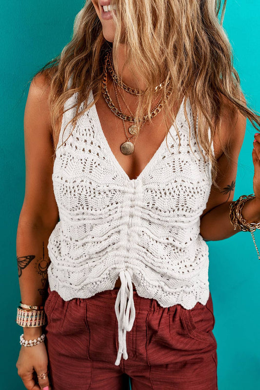 Knit Drawstring Sweater Vest