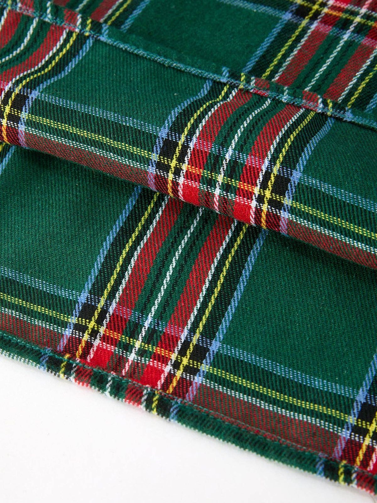 Girls Christmas Green Plaid Dress