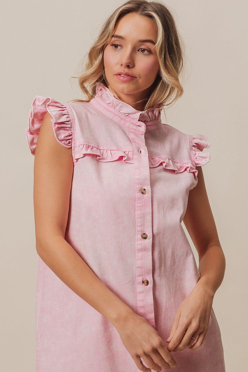 Pink Denim Dress