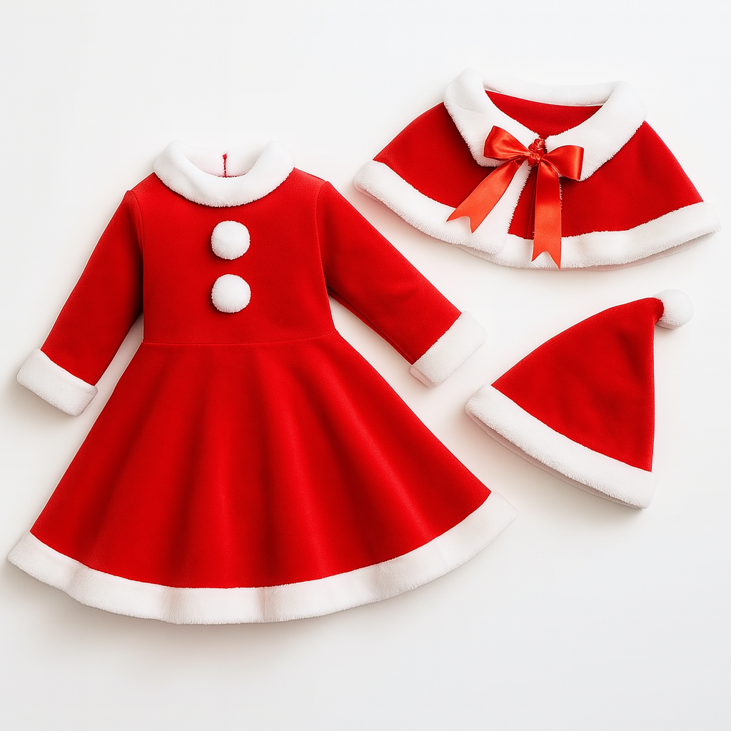 3pcs Mrs. Claus Outfit