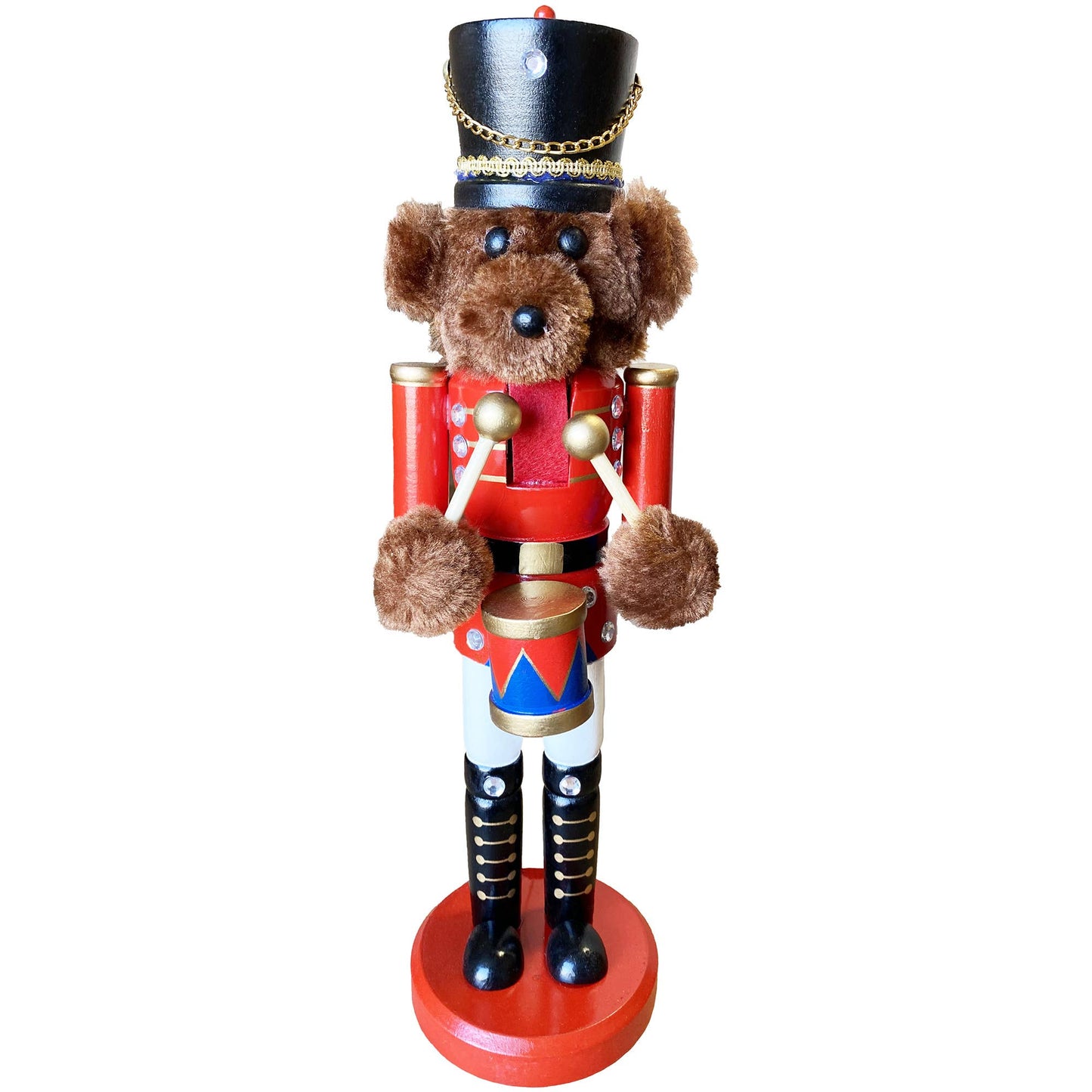 14" Teddy Bear Drummer Nutcracker