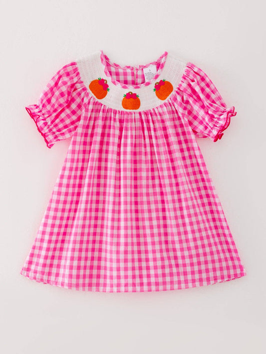 Pink Pumpkin Smocked Dress