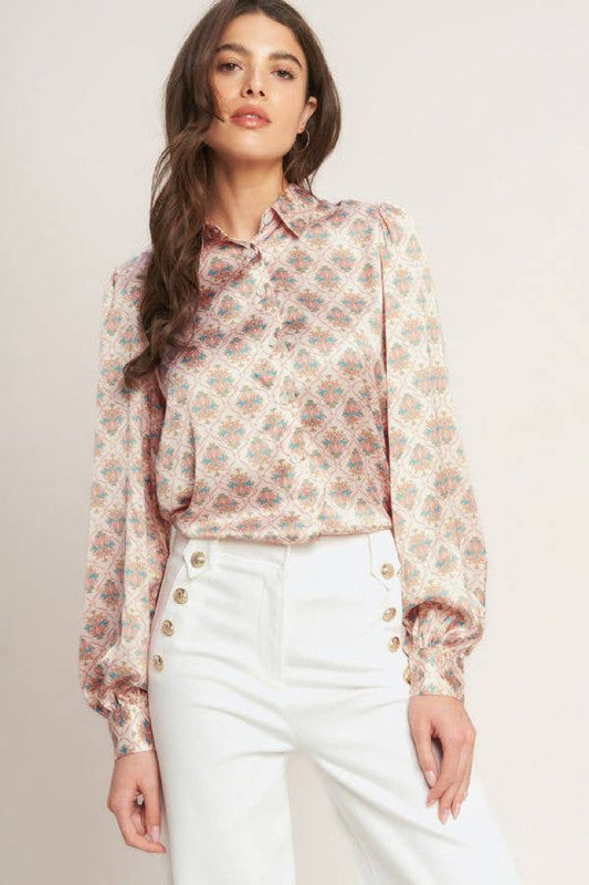 Button Down Cuffed Top