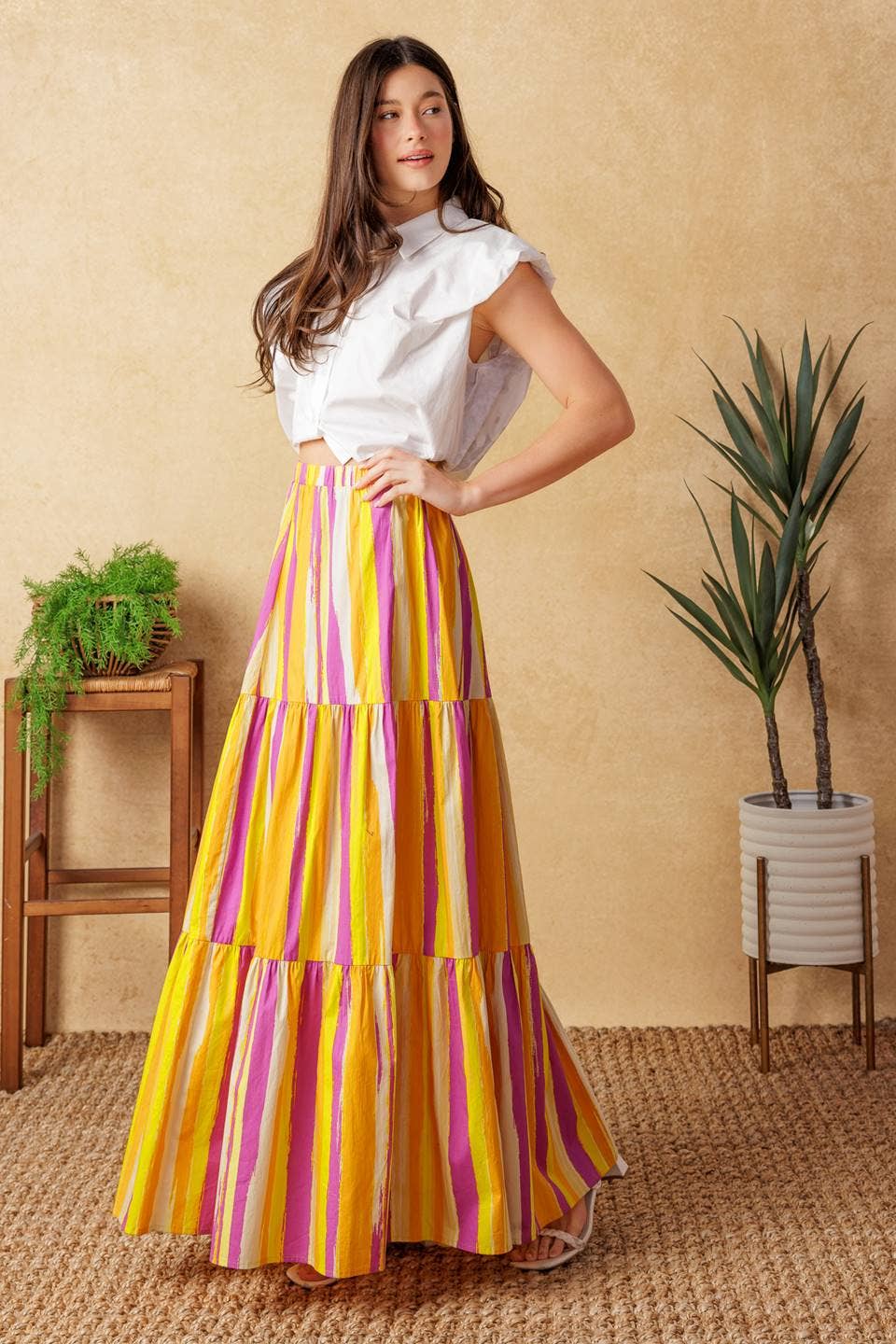 Poplin maxi skirt