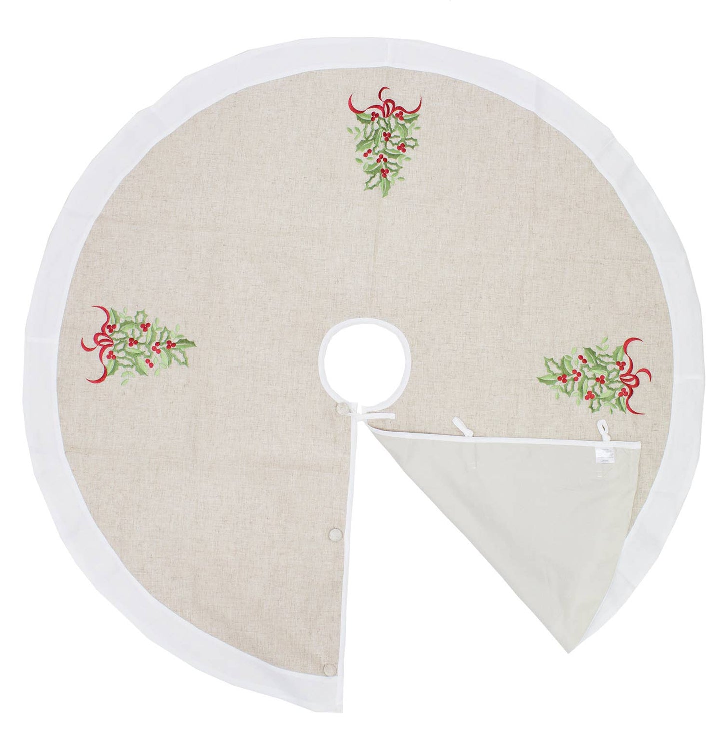 Embroidered Holly Tree Skirt