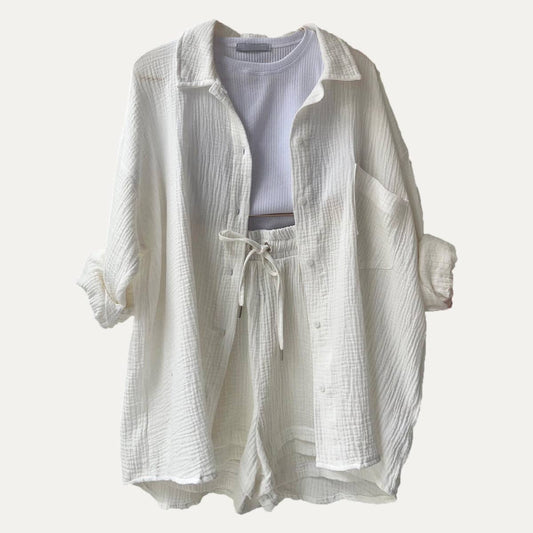 Long Sleeve Shirt and Shorts Set