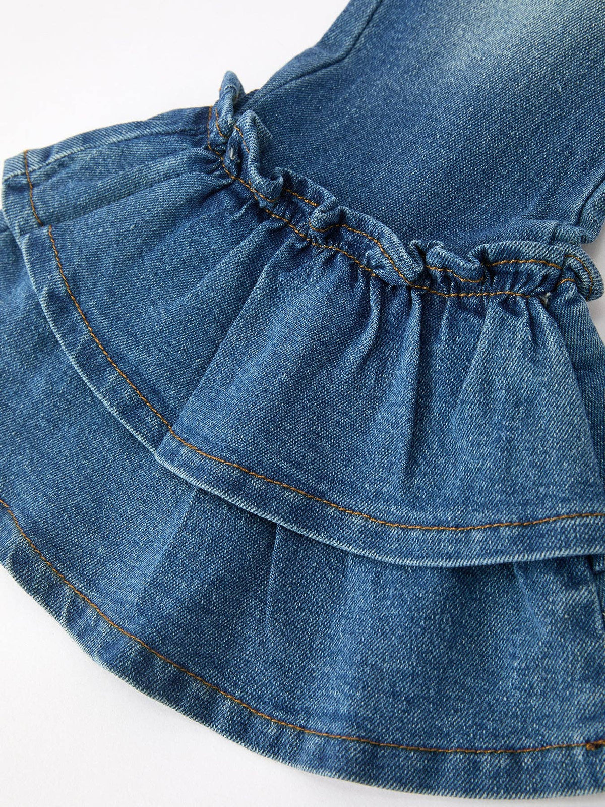 Denim Ruffle Bell Bottoms