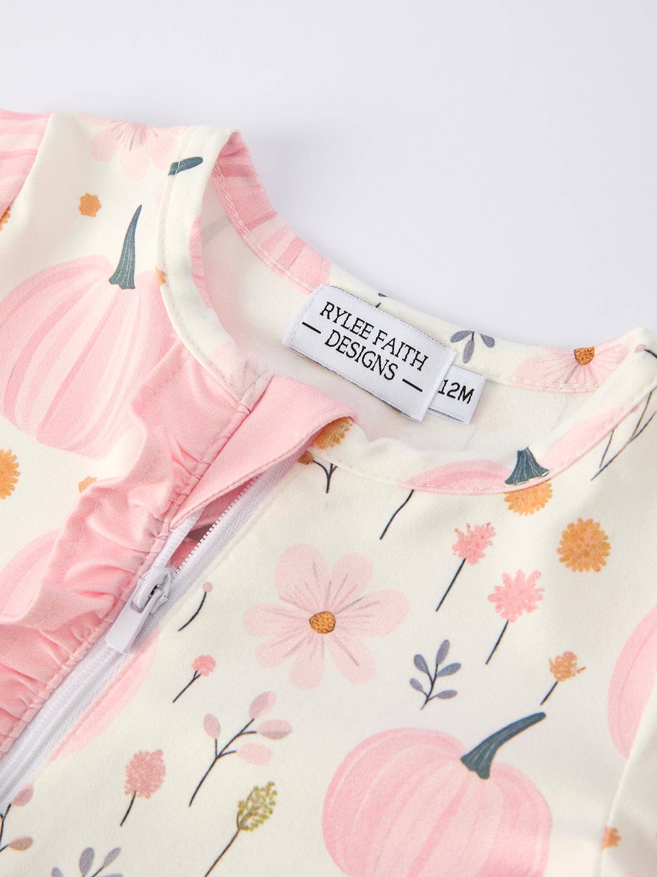 Pumpkin Floral Baby Romper