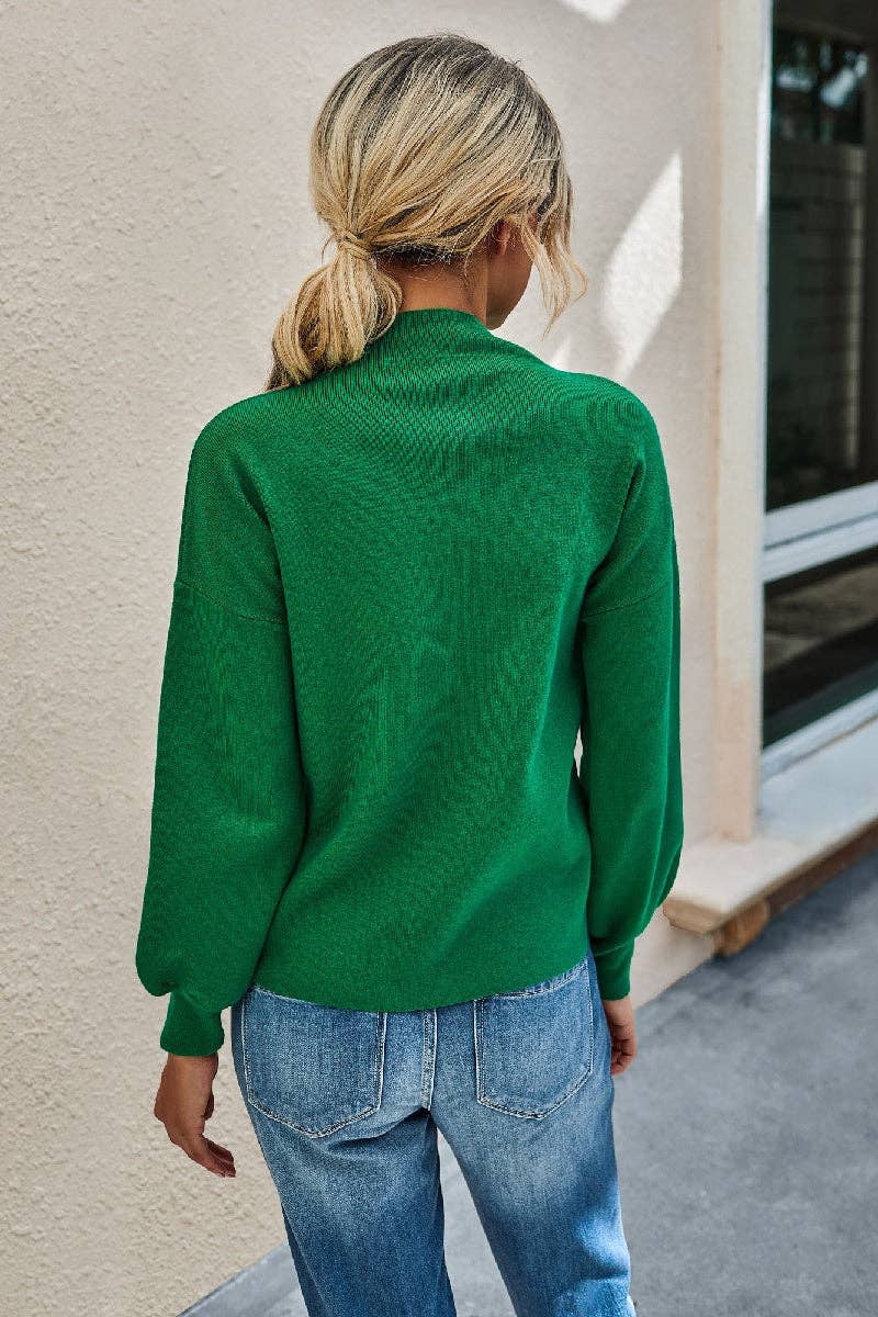 Mockneck Solid Sweater