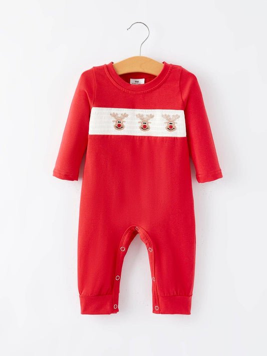 Smocked Reindeer Romper