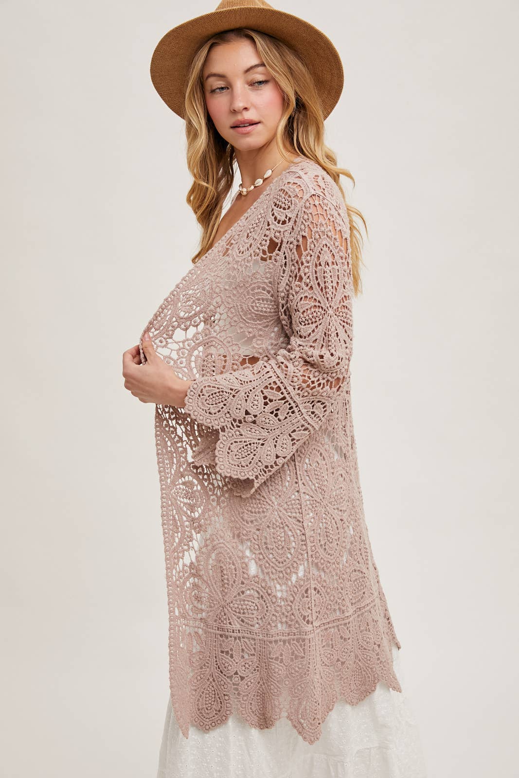 CROCHET BELL SLEEVED CARDIGAN