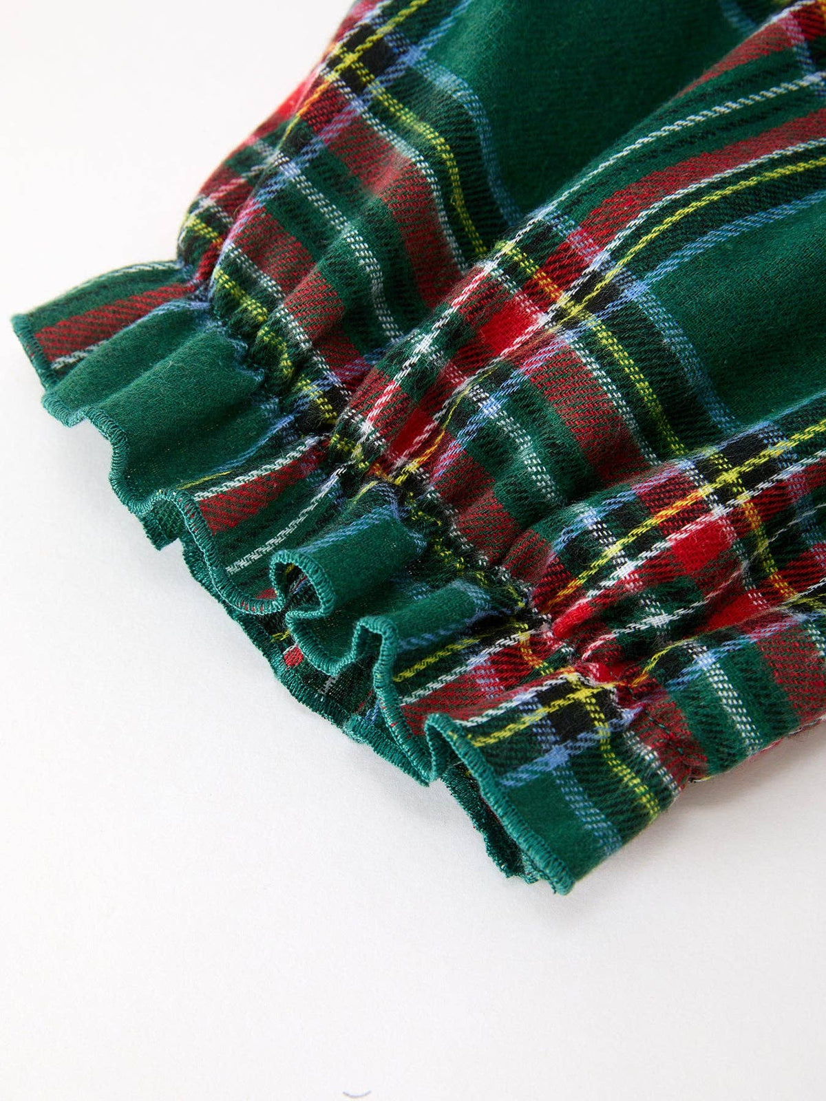Girls Christmas Green Plaid Dress