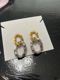 Two Toned Chain Earrings