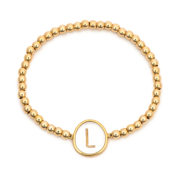 Clear Disk Initial Bracelet