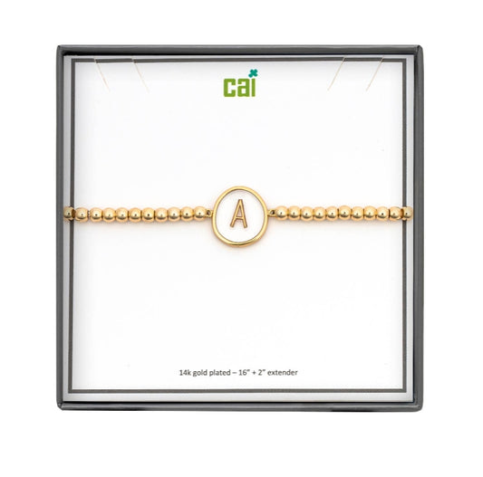 Clear Disk Initial Bracelet
