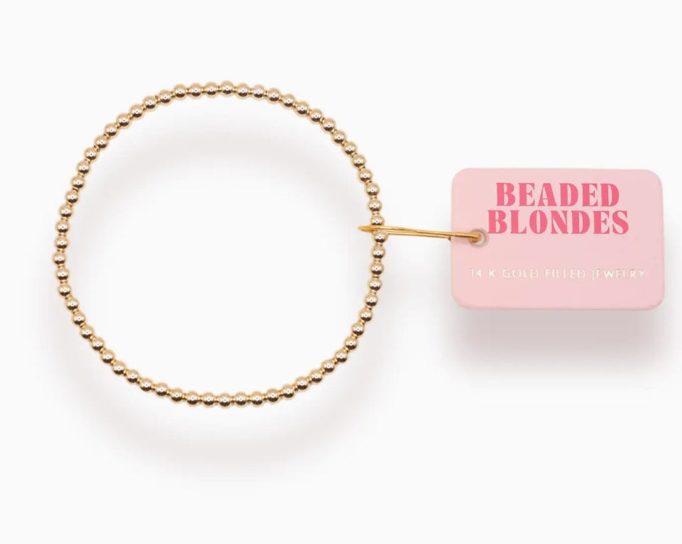 3mm Gold Beaded Bracelet
