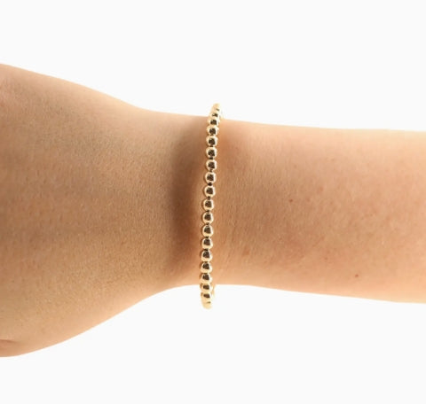 4mm Gold Beaded Bracelet