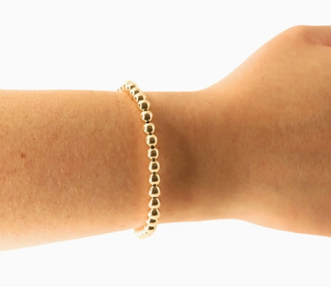 5mm Gold Beaded Bracelet