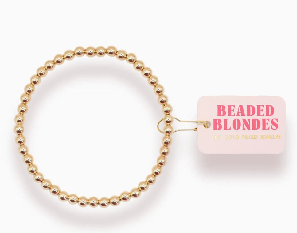 4mm Gold Beaded Bracelet