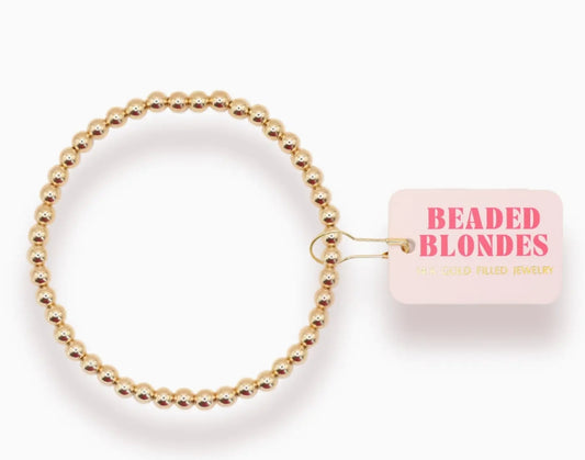 4mm Gold Beaded Bracelet