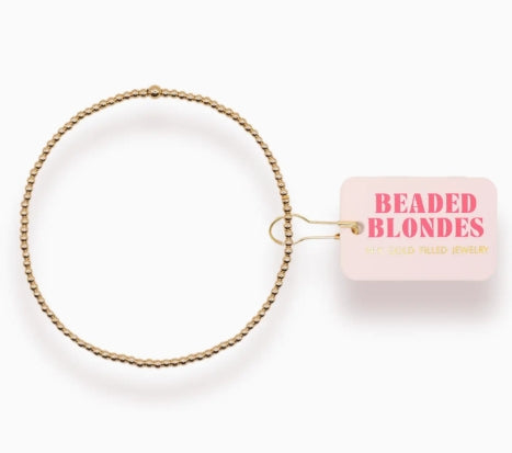 2mm Gold Beaded Bracelet