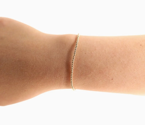 2mm Gold Beaded Bracelet