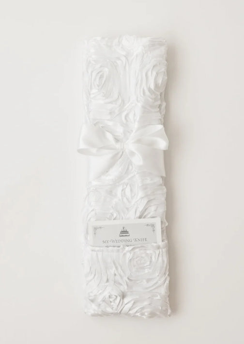 Wedding Knife- White Rosettes