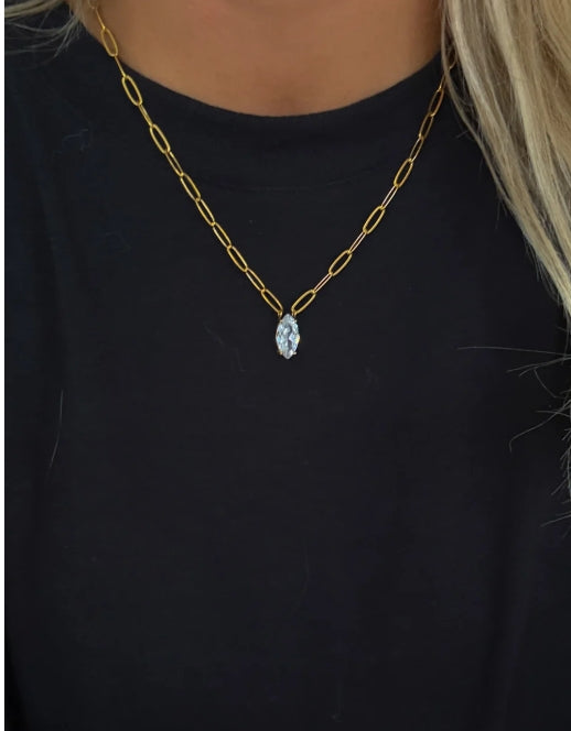 Diamond Paperclip Necklace
