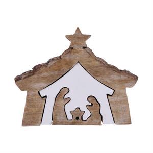Mangowood white Nativity set small
