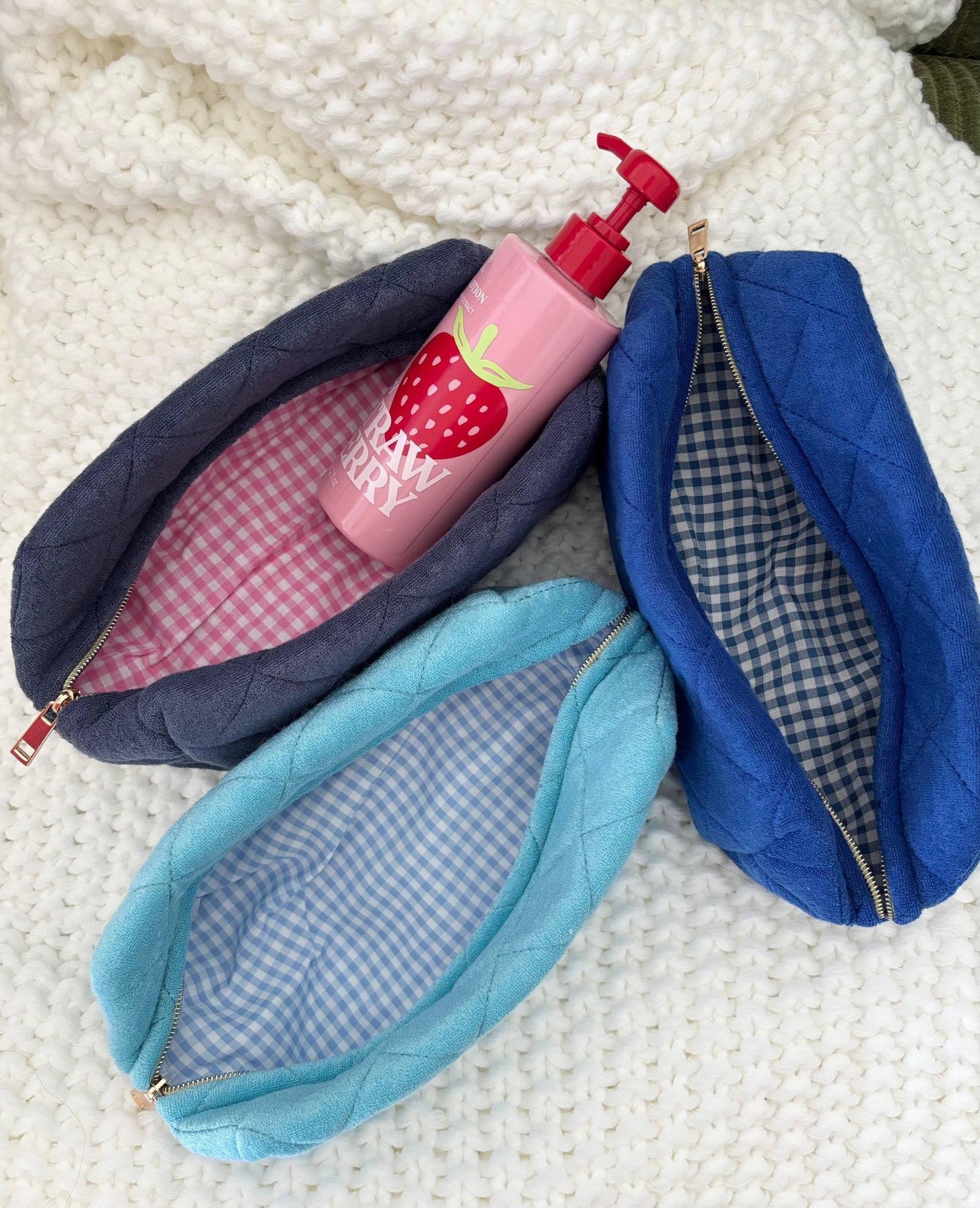 Terry Quilted Make Up Bag
